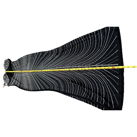 NWT Mew Mews Black Rhinestone Maxi Evening Statement Dress M New Years Eve NEW - Picture 16 of 16